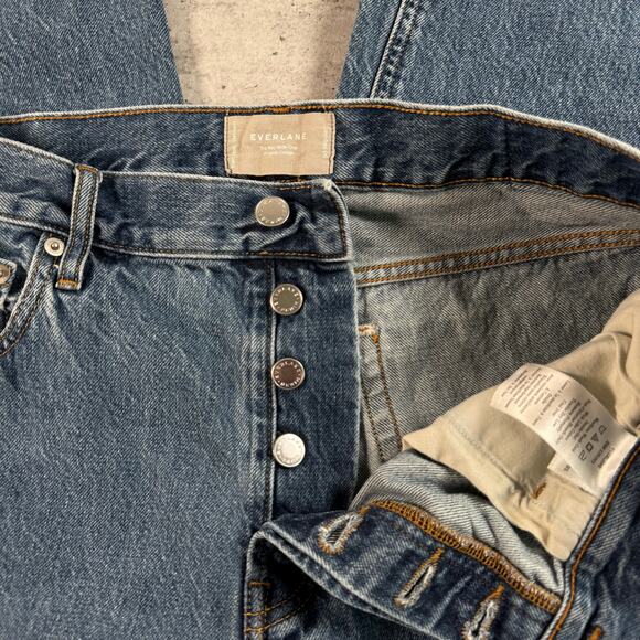 Everlane The Way Wide Crop Jeans Womens Size 30 Medium Wash Button Fly - Picture 5 of 11